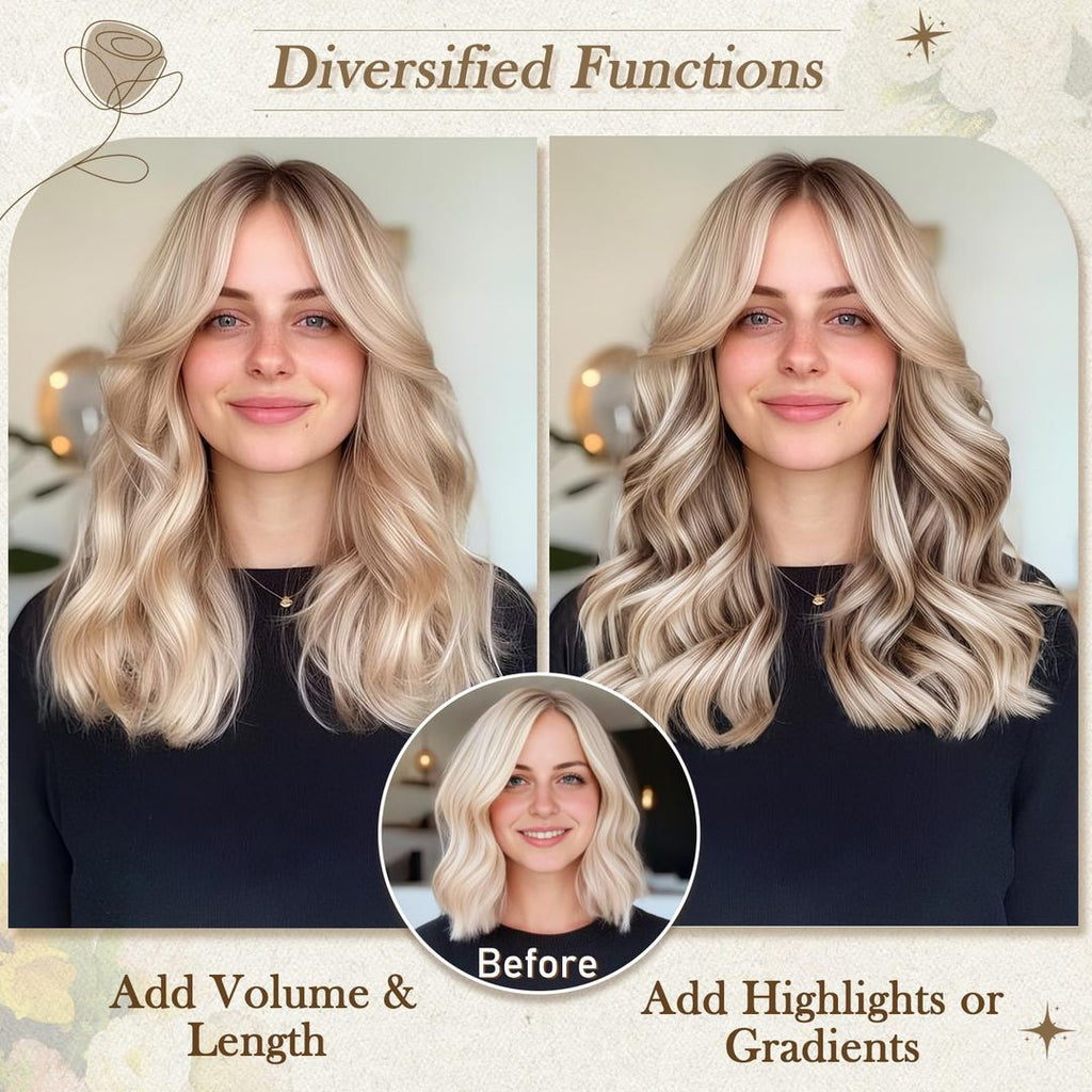 Wellen Haarverlängerungen 30cm - Goldblond