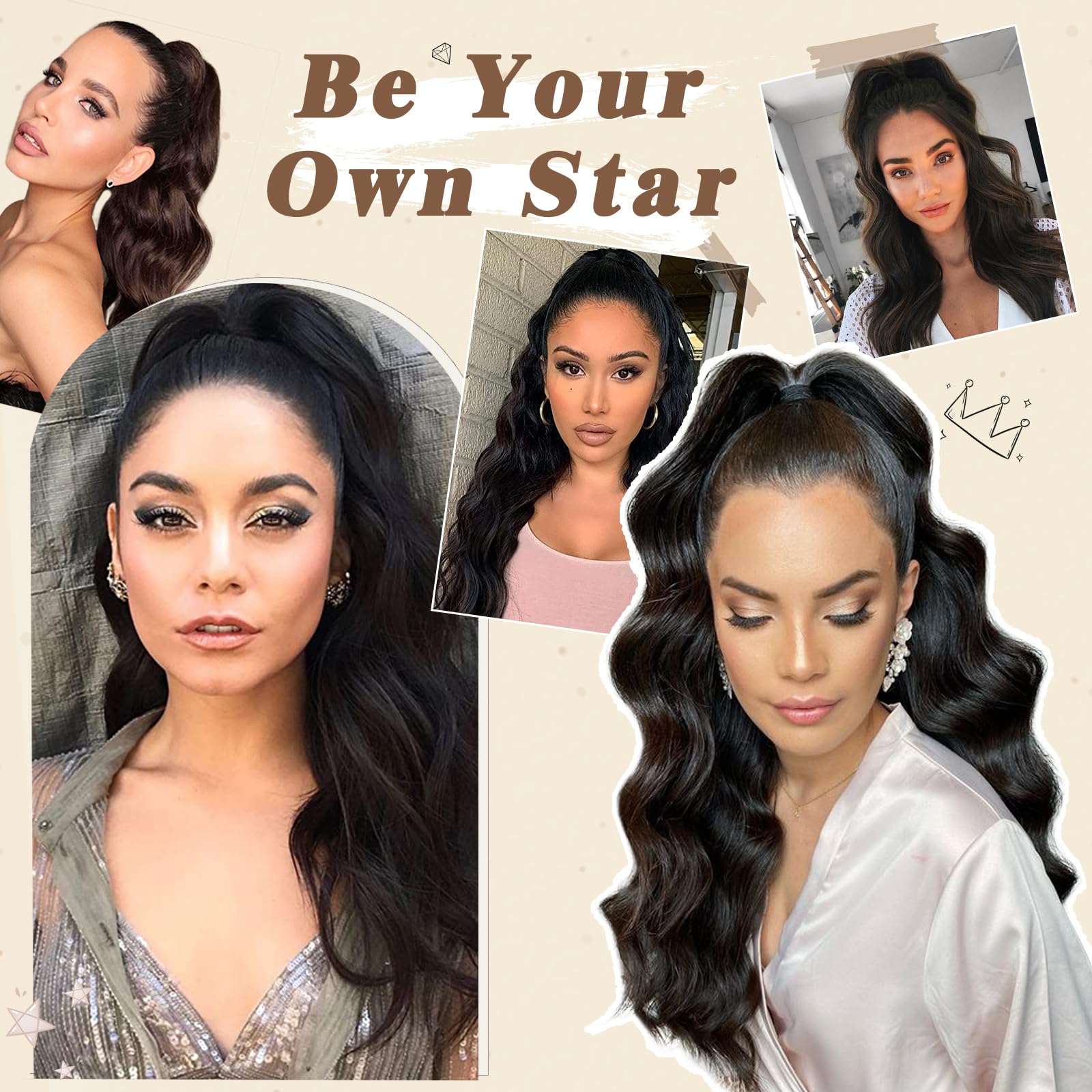 Lockige Pferdeschwanz  Haarteil -65cm