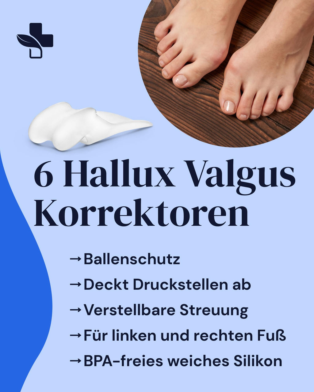 YogaMedic® Корекция на Hallux valgus за палеца на крака – комплект от 6 части