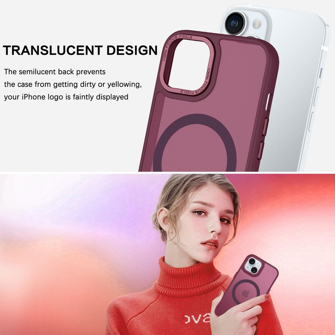 Magnetische Hülle – iPhone 17 Pro Max, MagSafe, Schlank, Stossfest, Burgunder, 6,9 Zoll