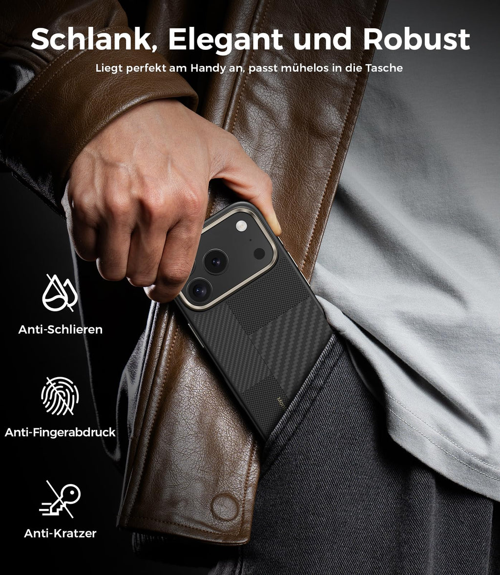 BENKS iPhone 17 Pro Hülle – MagSafe, Militärqualität, Stossfest, Kamerasteuerung, Schwarz