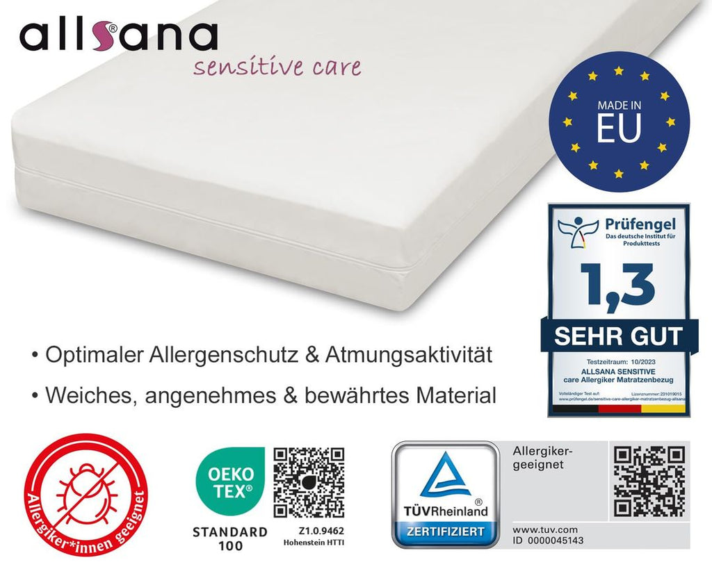 Allsana Allergie Matratzenbezug – Anti-Milben Schutz, 90x200x16 cm