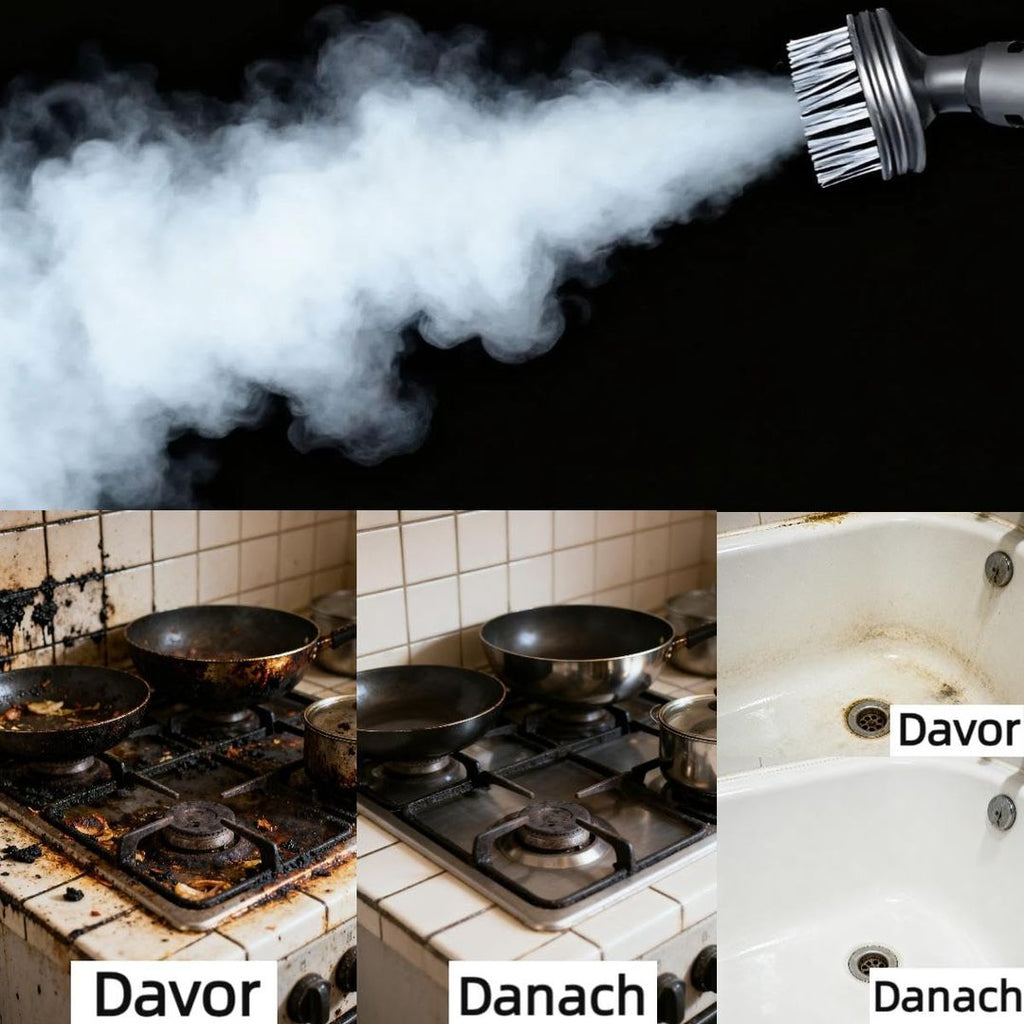 2-in-1 Dampreiniger Mop mit 13 Teile Zubehör