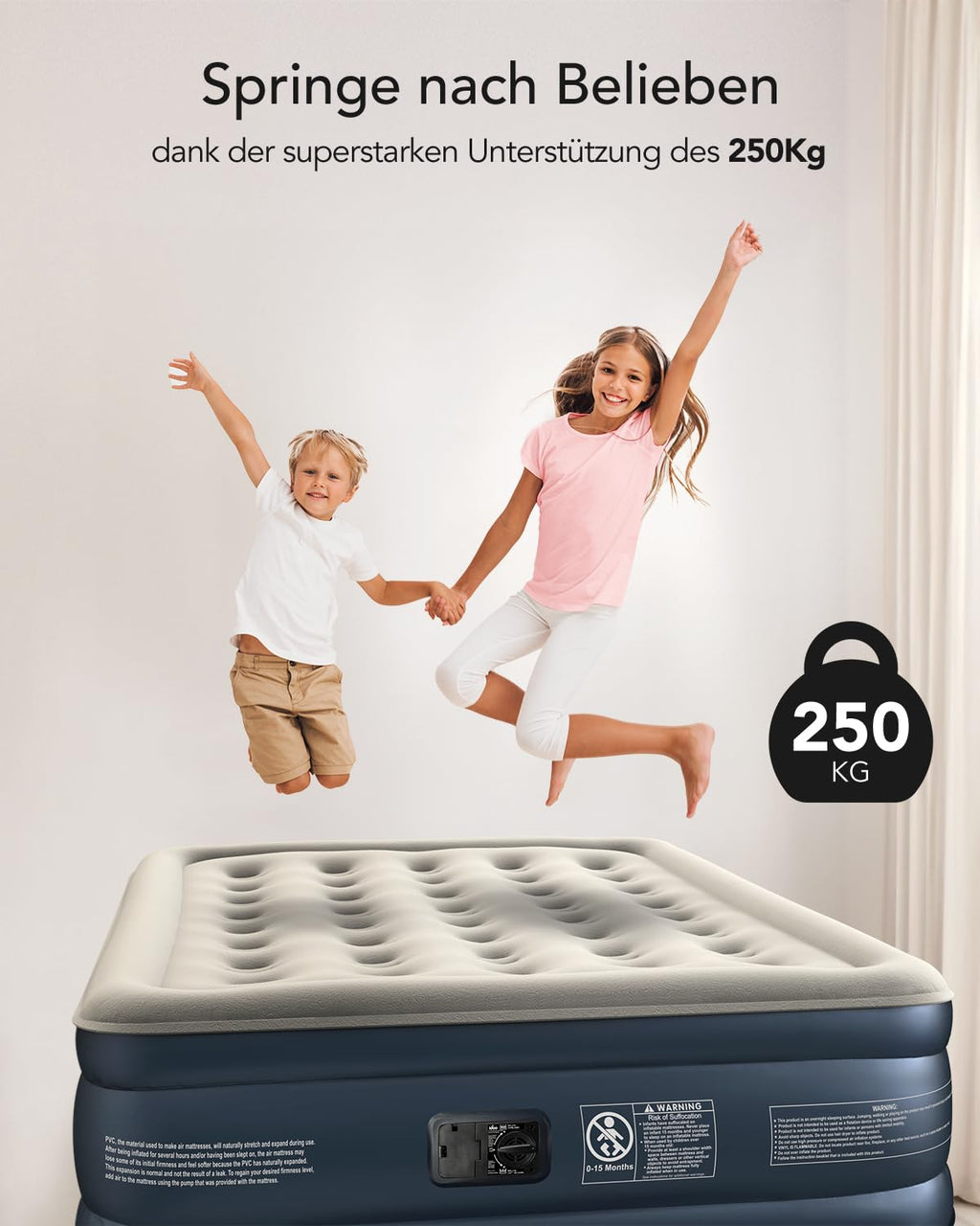 iDOO Единичен надуваем матрак, самонадуващ се