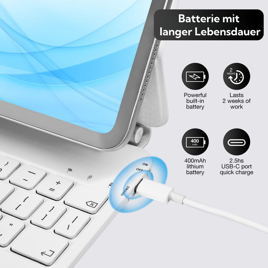 Magic Tastaturhülle für iPad Pro 12,9 Zoll – Weiß