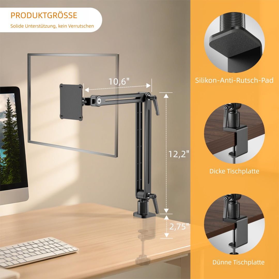 Tablet- und Monitorhalter, 360 Grad drehbar, magnetisch, VESA 75 mm