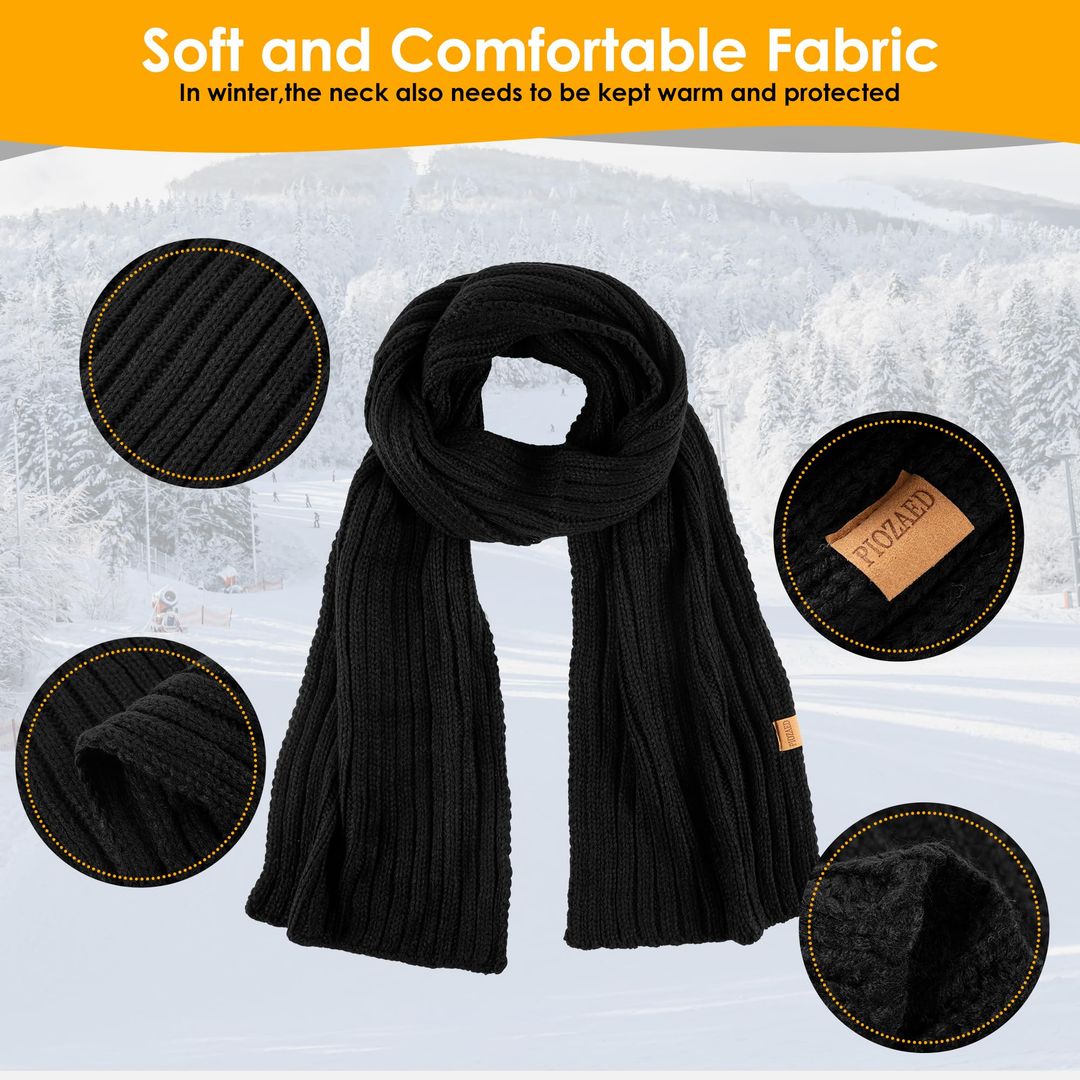 Damen-Strickschal mit Rippstruktur, lang und weich, One Size