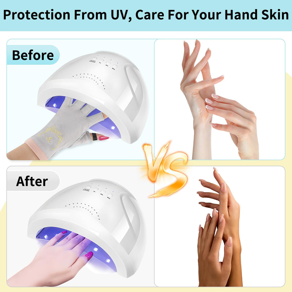 UV-Schutz Fingerlose Handschuhe für Nagellaack