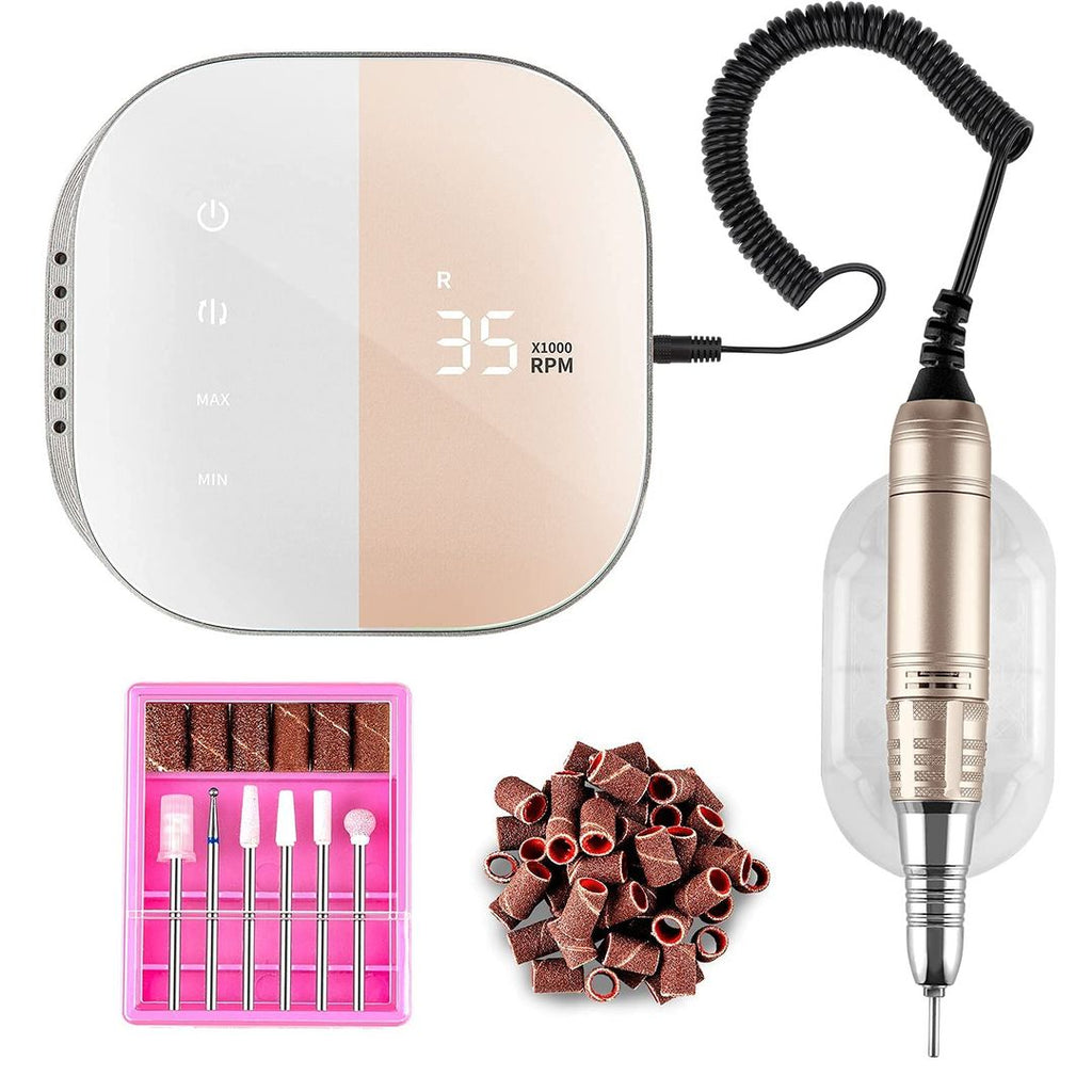 Madenia Elektrischer Nagelfräser TouchPro – 35.000 U/min, HD-Anzeige, 6 Bits, Pink