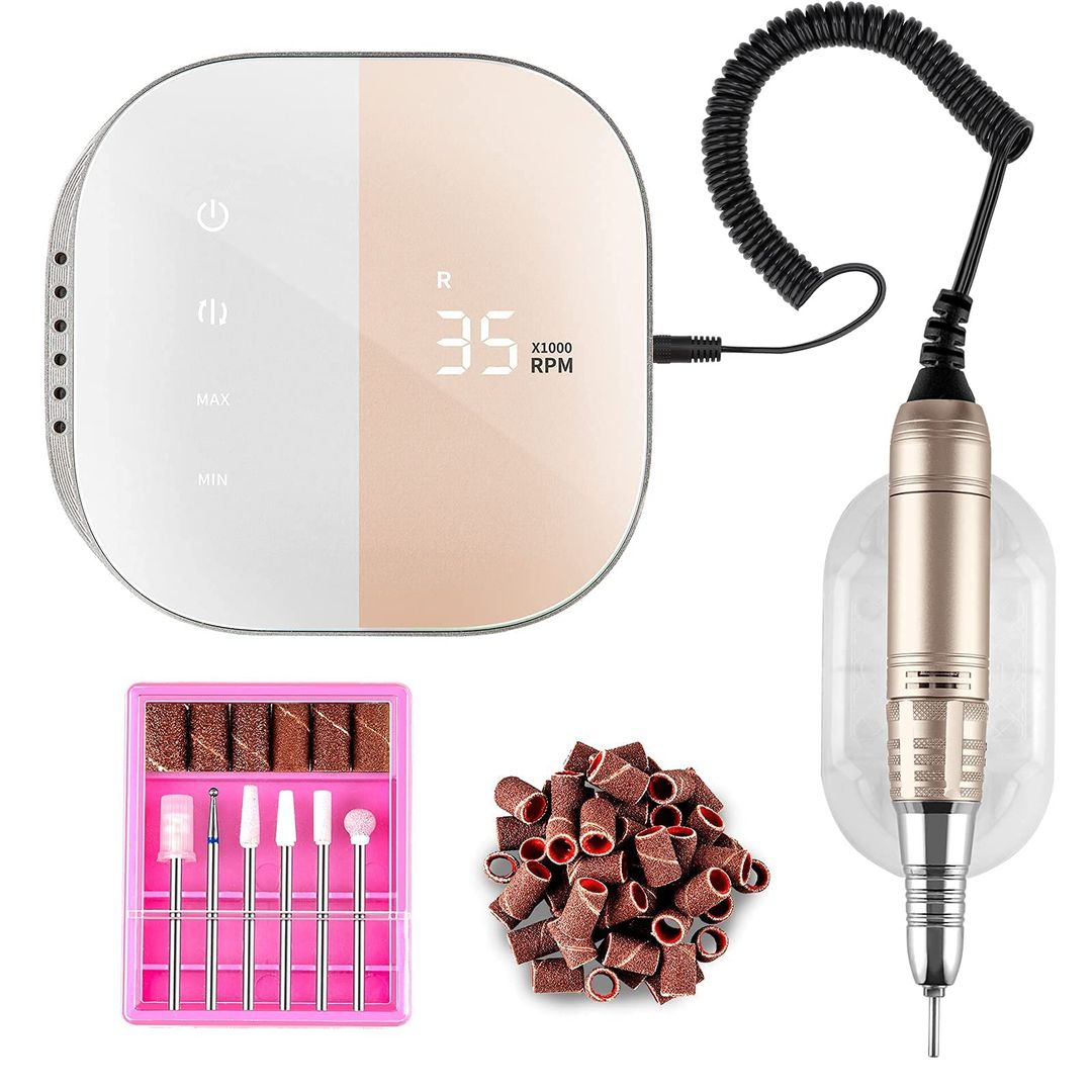 Madenia Elektrischer Nagelfräser TouchPro – 35.000 U/min, HD-Anzeige, 6 Bits, Pink