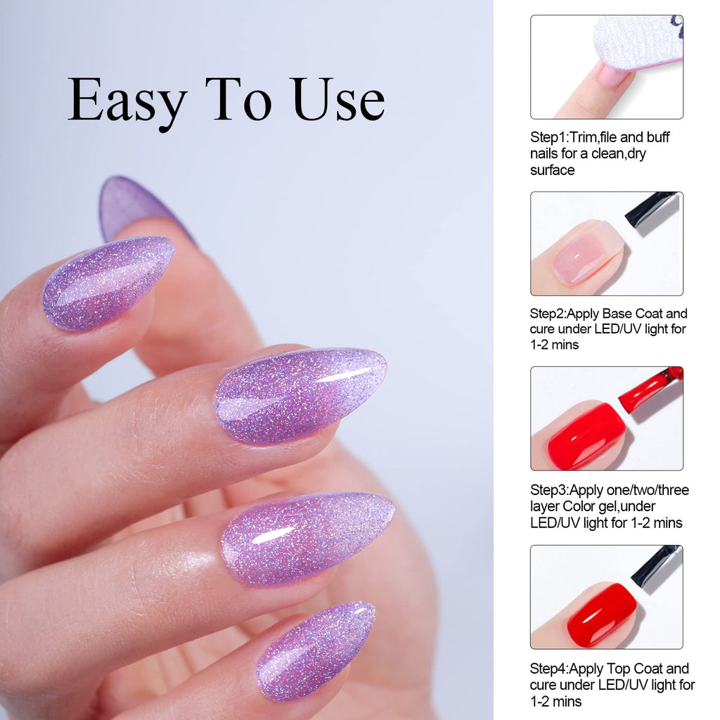 Glitzer-Gel-Nagellack – 15 ml - dunkle Orchideenfarbe