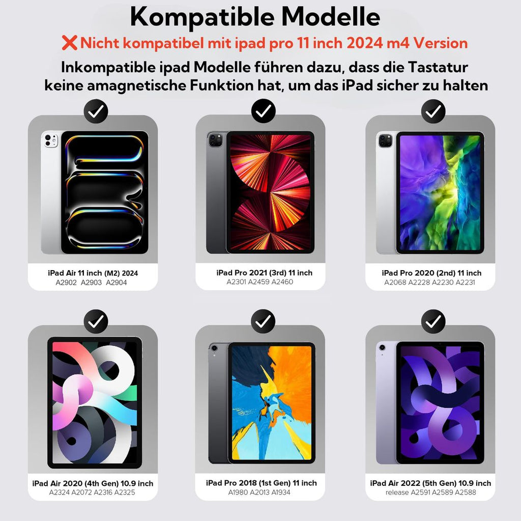 Tastaturhülle für iPad Air 11 Zoll mit Trackpad