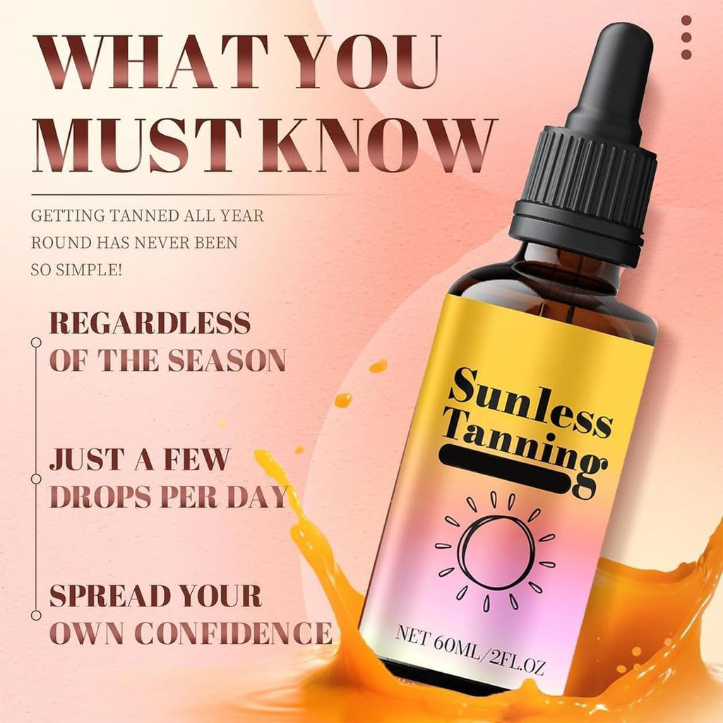 Bräunungstropfen zum Trinken – 60 ml, Selbstbräuner, Bronzing Drops, Für Gesicht und Körper