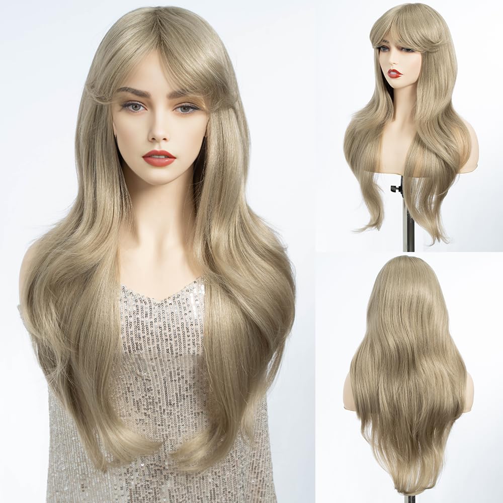 Lange blonde Perücke hitzebeständig – 66 cm