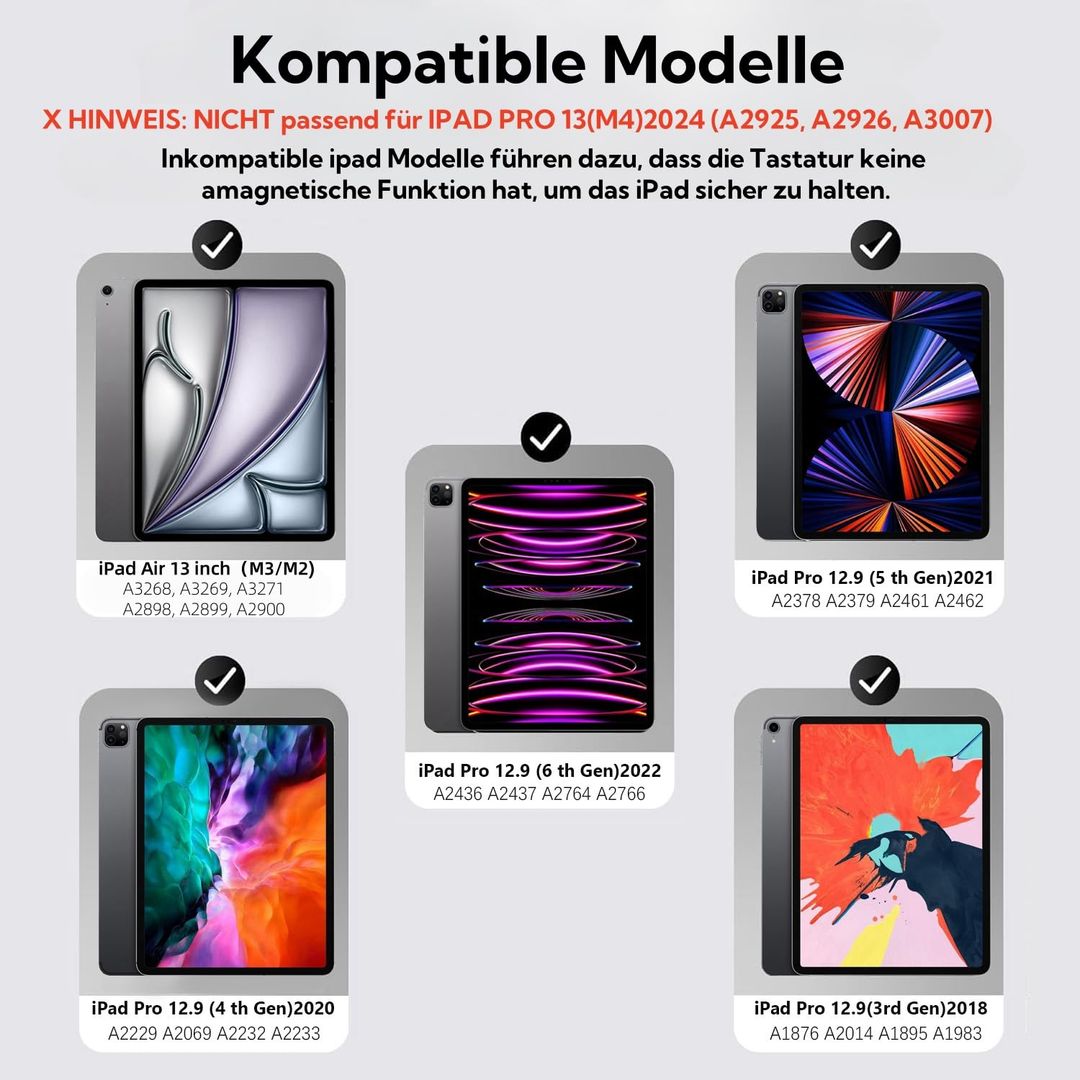 Magic Tastaturhülle für iPad Pro 12,9 Zoll – Weiß