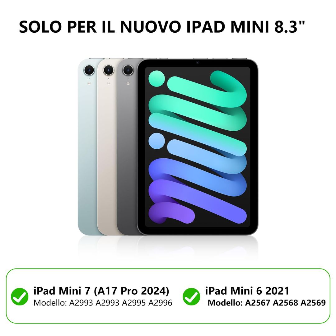 IVEOPPE iPad Mini Tastaturhülle mit Hintergrundbeleuchtung iPad Mini 8.3''
