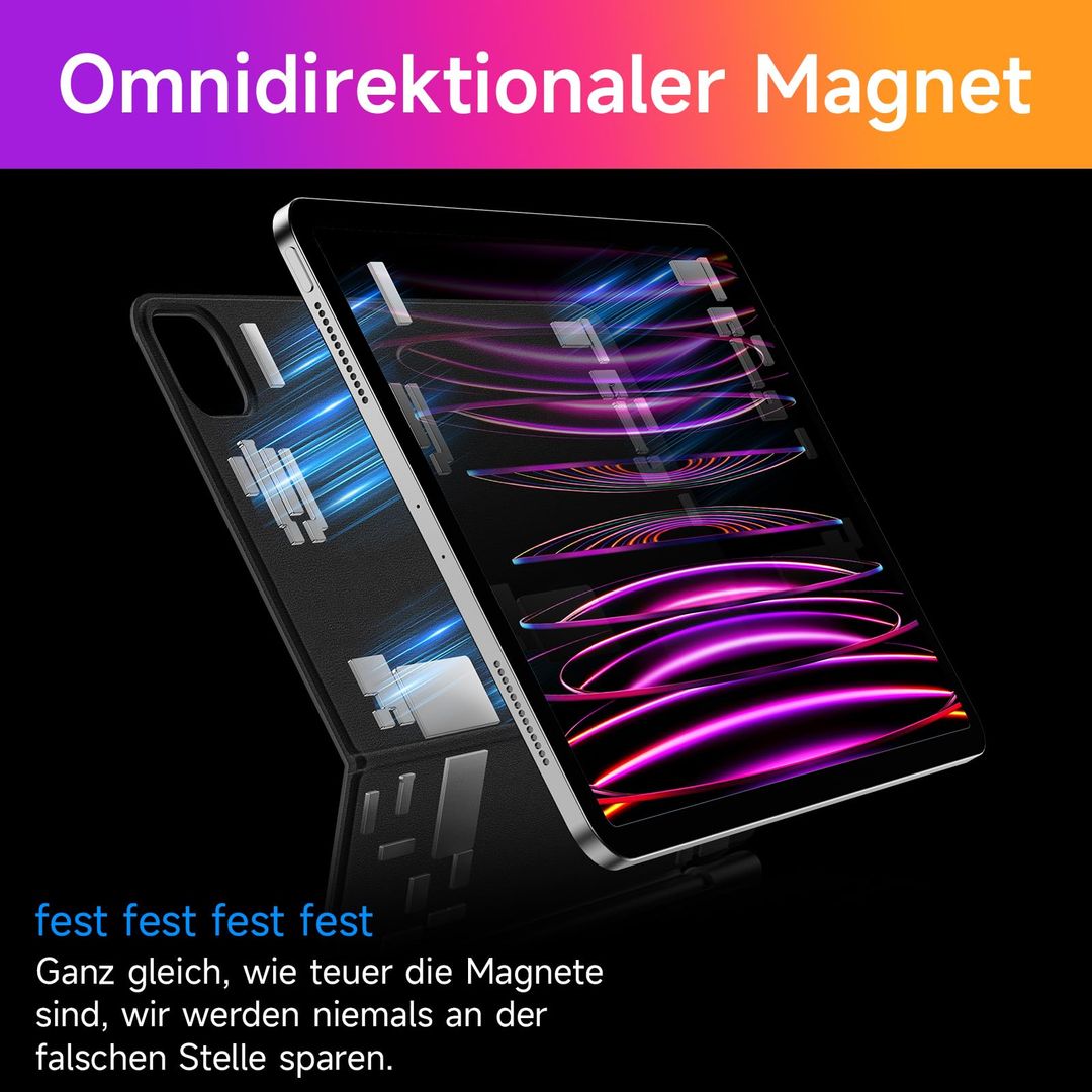 iPad Air 11 Hülle mit Tastatur – Schwarz