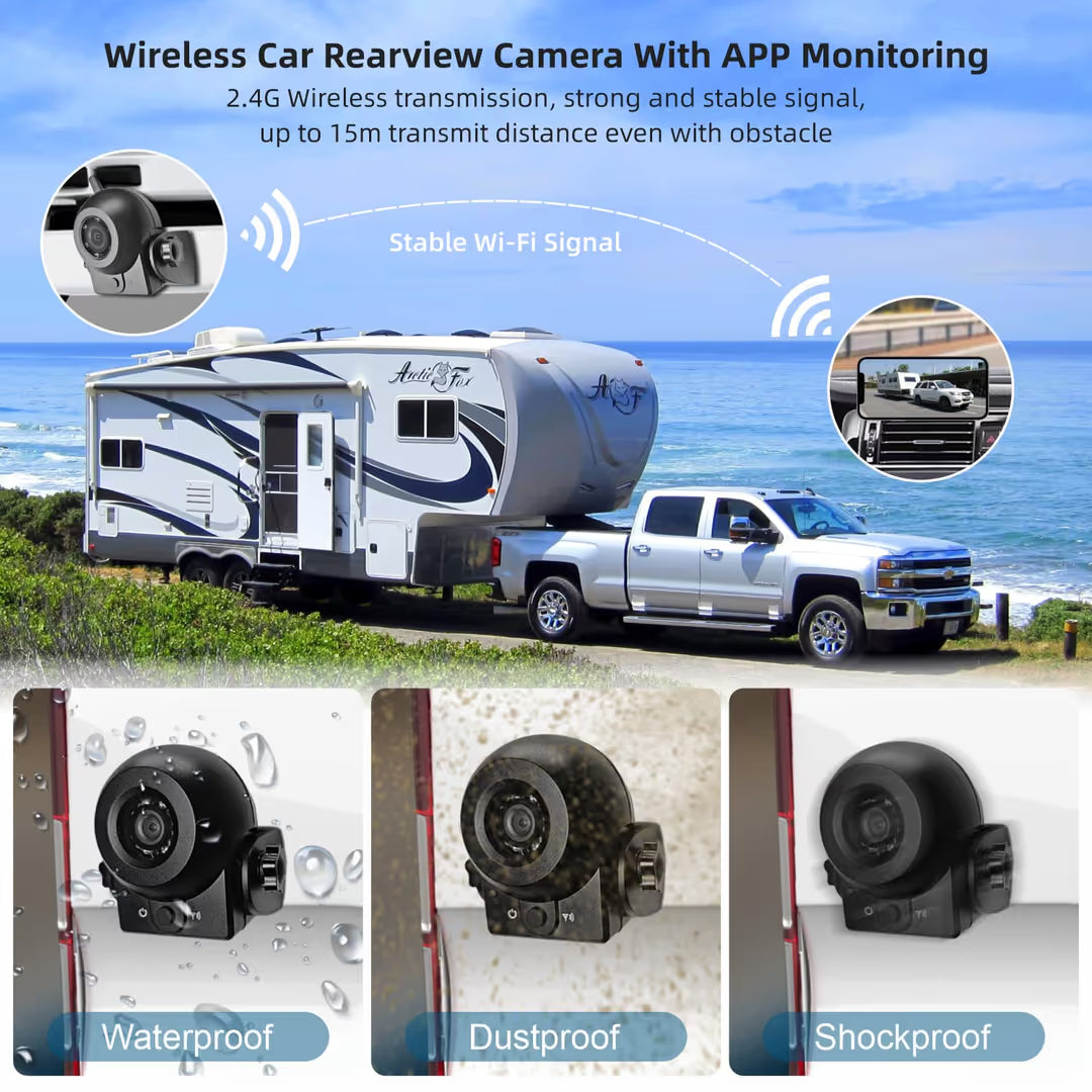 Kabellose Rückfahrkamera, Nachtsicht, IP68