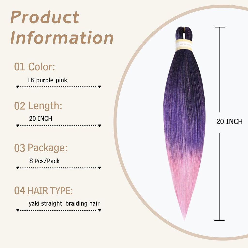 Easy Braids -vorgedehntes Flechthaar, 50,8 cm.