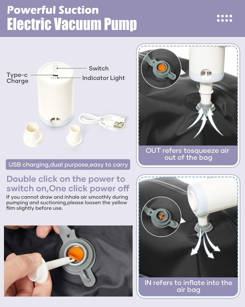 Vakuum Rucksack mit Pumpe