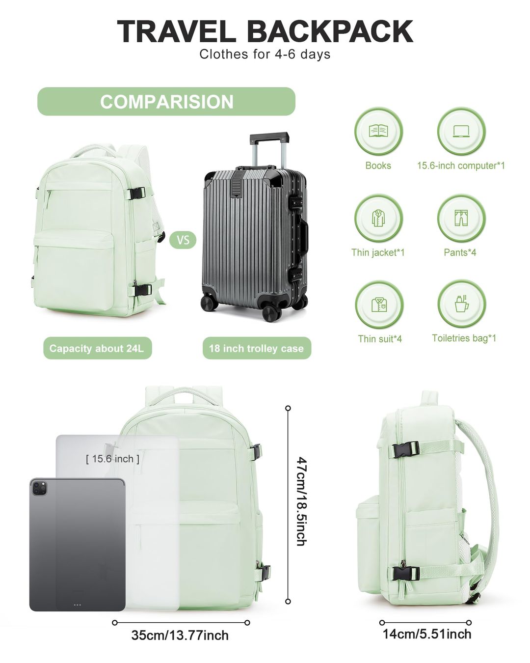 Vakuum Rucksack mit Pumpe