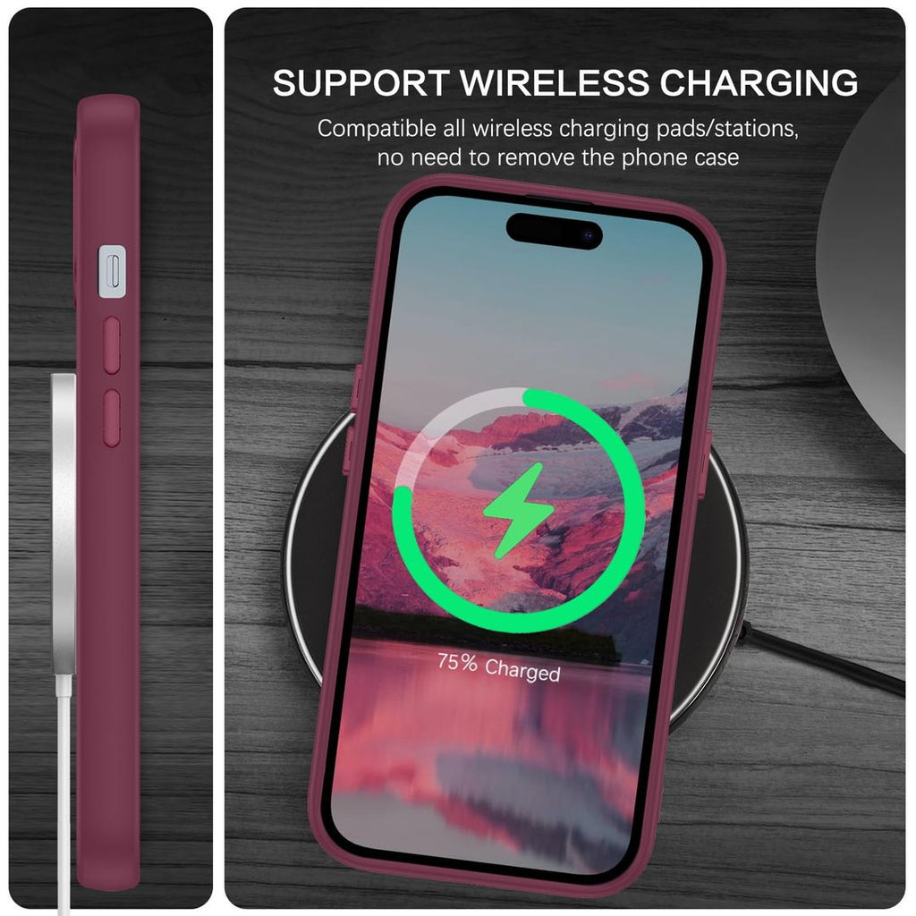 Magnetische Hülle – iPhone 17 Pro Max, MagSafe, Schlank, Stossfest, Burgunder, 6,9 Zoll