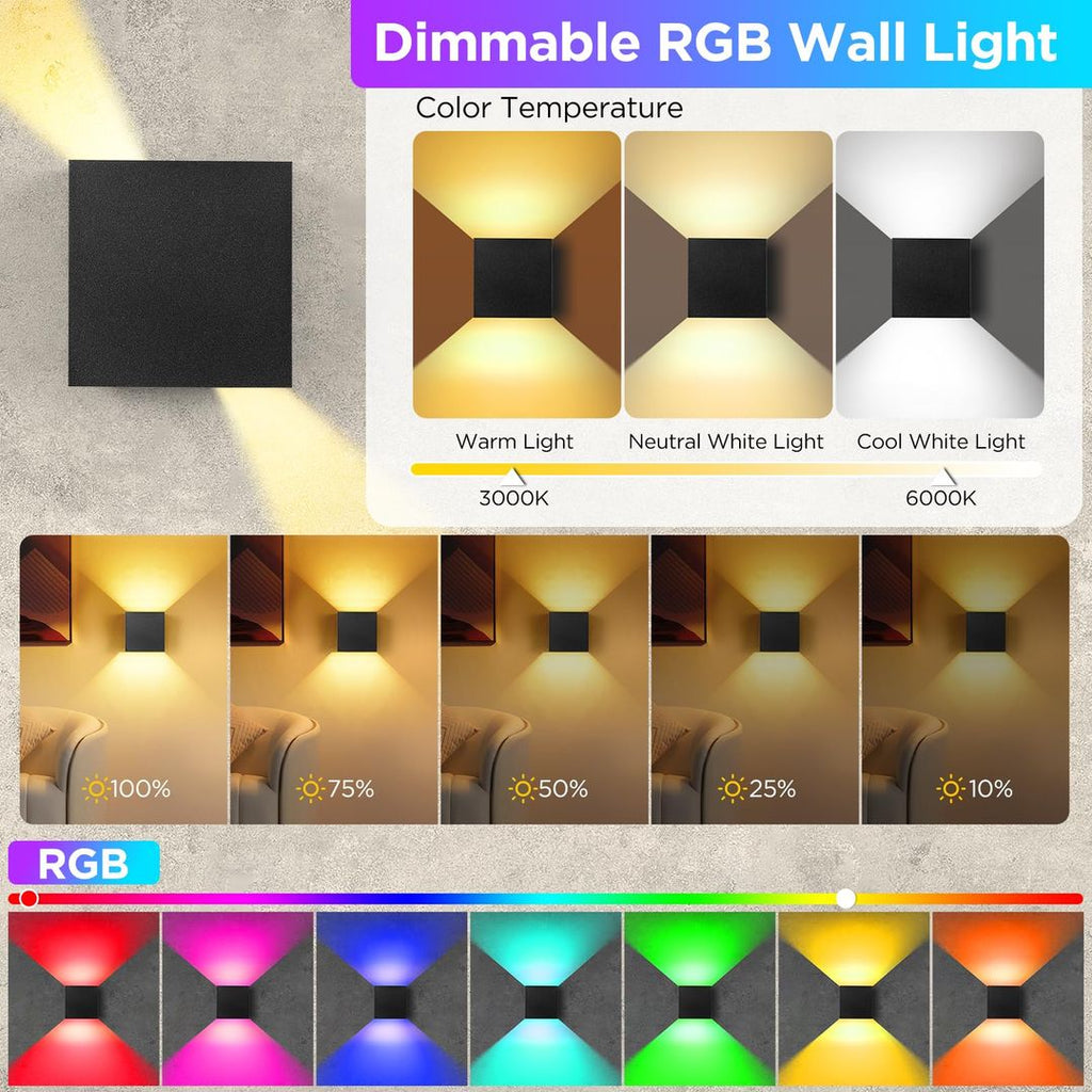 Smart RGB-LED-Wandleuchte mit App-Steuerung