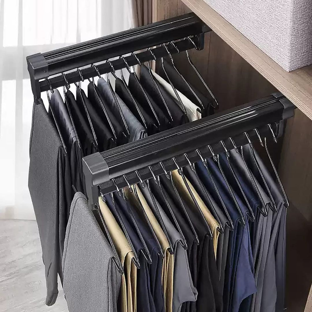 Teleskop-Kleiderstange Ausziehbar – Verstellbar, Schwarz, 347mm, Wandmontage