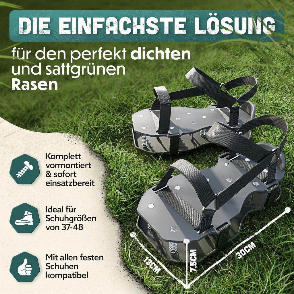 Rasenbelüftungsschuhe mit Federmechanik, vormontiert
