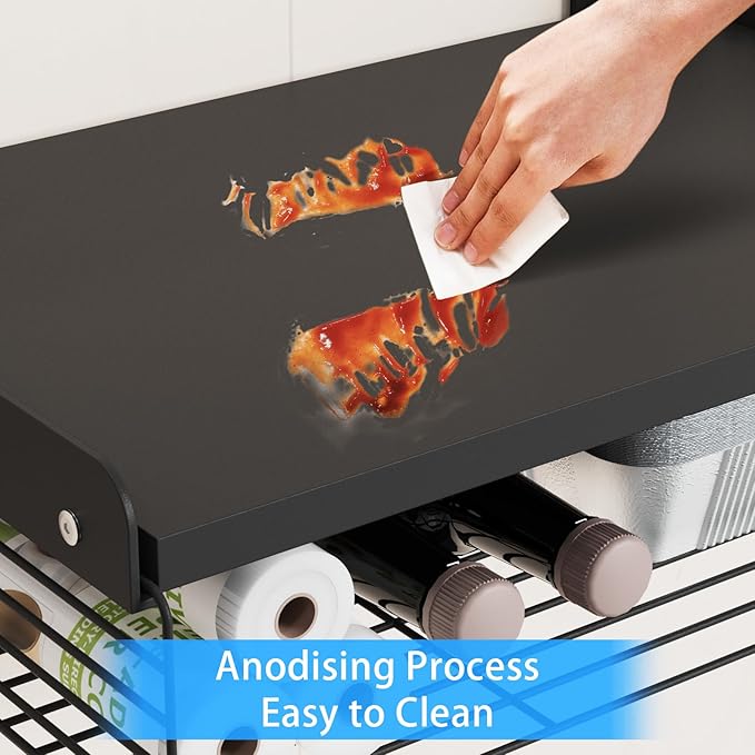 HMAKGG Mikrowellen-Wandregal mit Aufbewahrungskorb