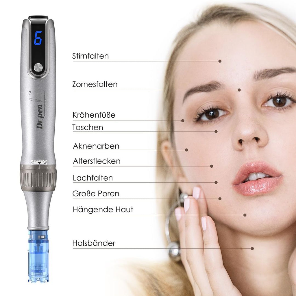 Dr. Pen Ultima M8S Mikronadelstift kabellos mit 7 Patronen – Einstellbare Nadeltiefe