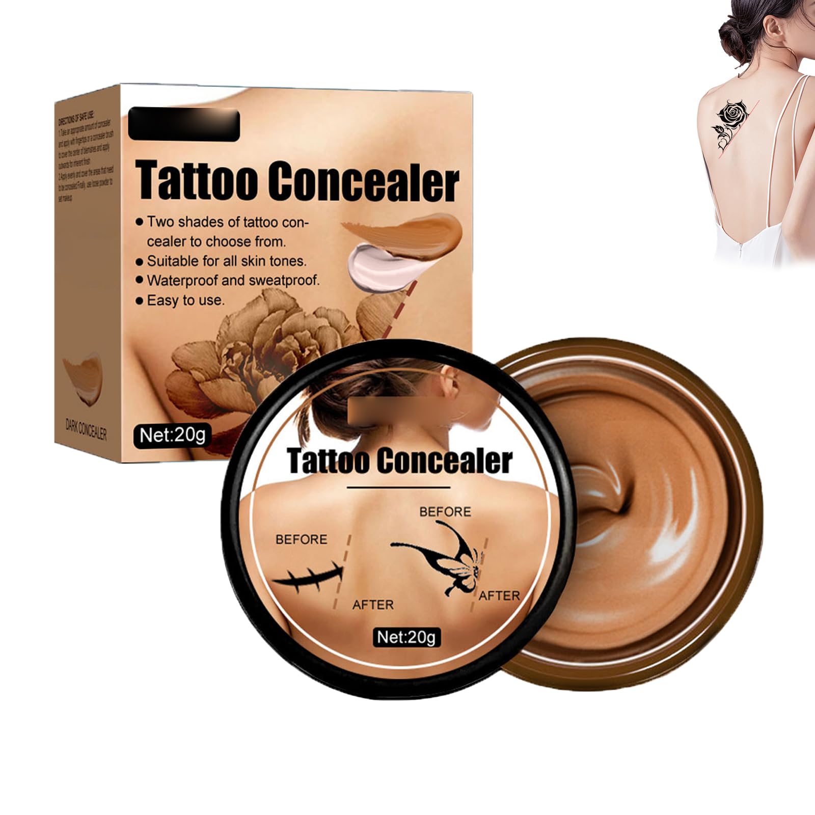 Wasserfester Tattoo Concealer – Dunkle Abdeckung