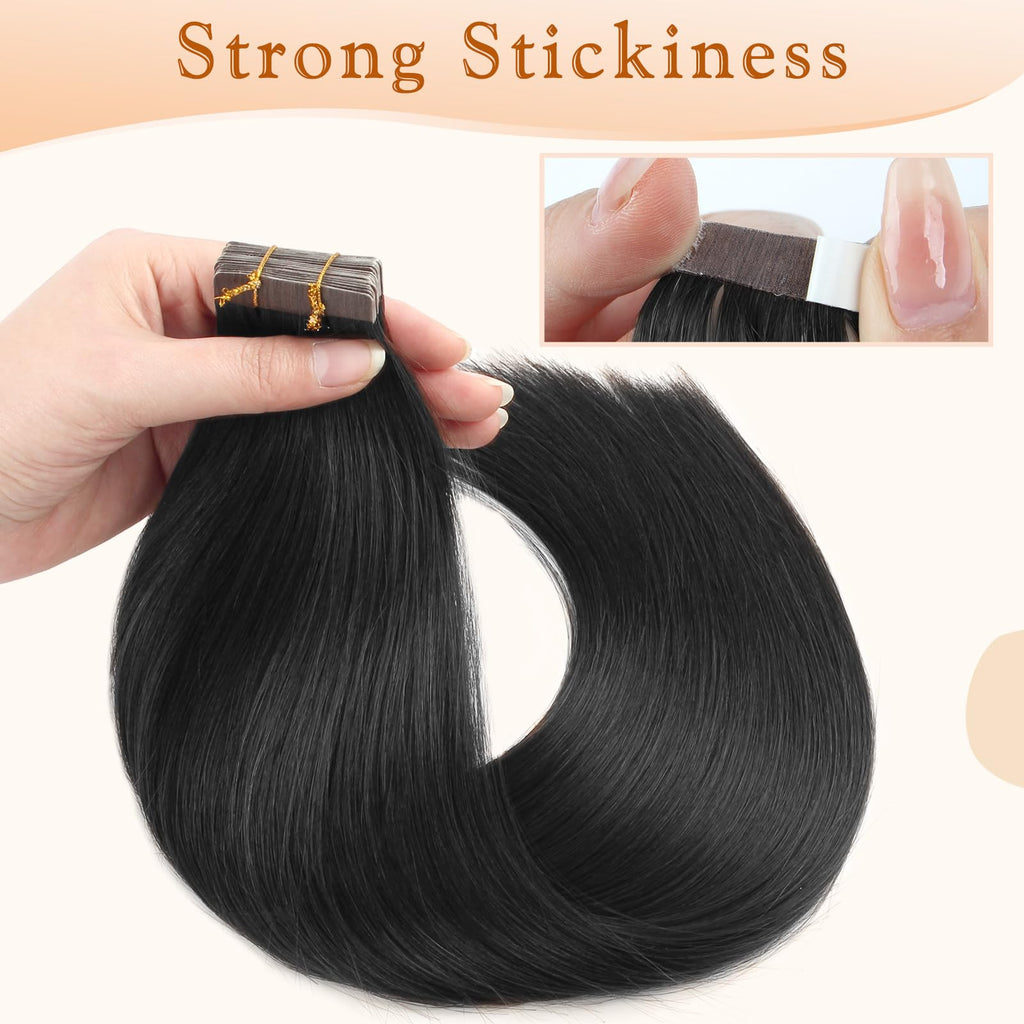 Echthaar Haarverlängerungen 50cm Dunkelbraun