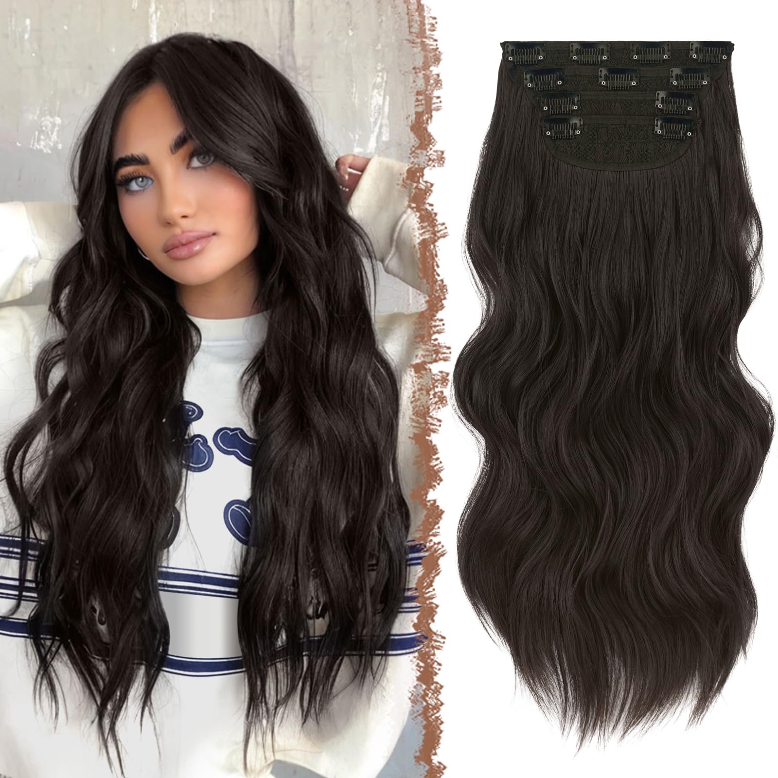 Clip-in Haarverlängerungen 4Stk 50cm