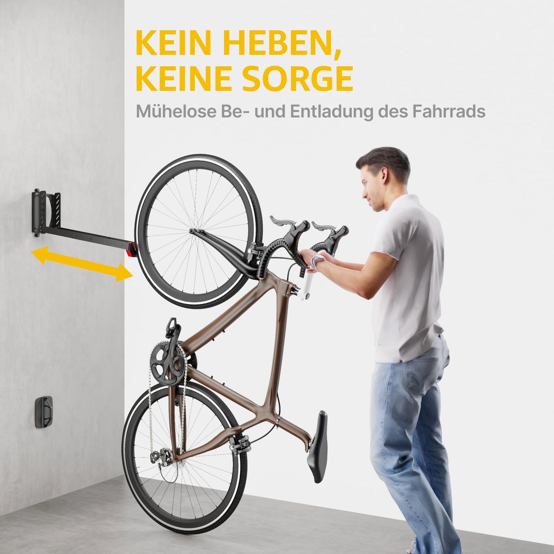 Schwenkbare Fahrrad-Wandhalterung bis 35 kg