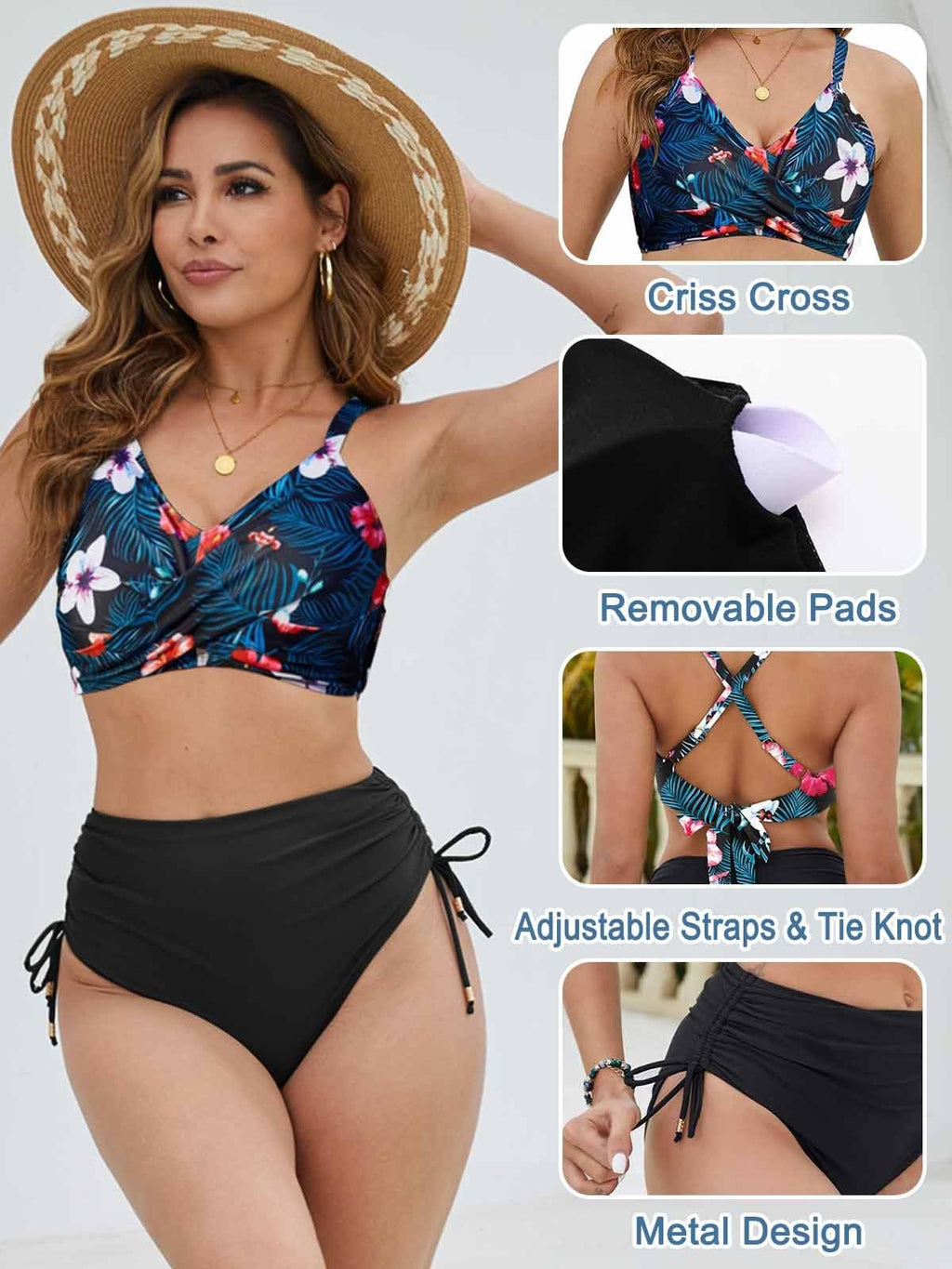 Hochtailliertes Bikini-Set Push-Up Zweiteilig