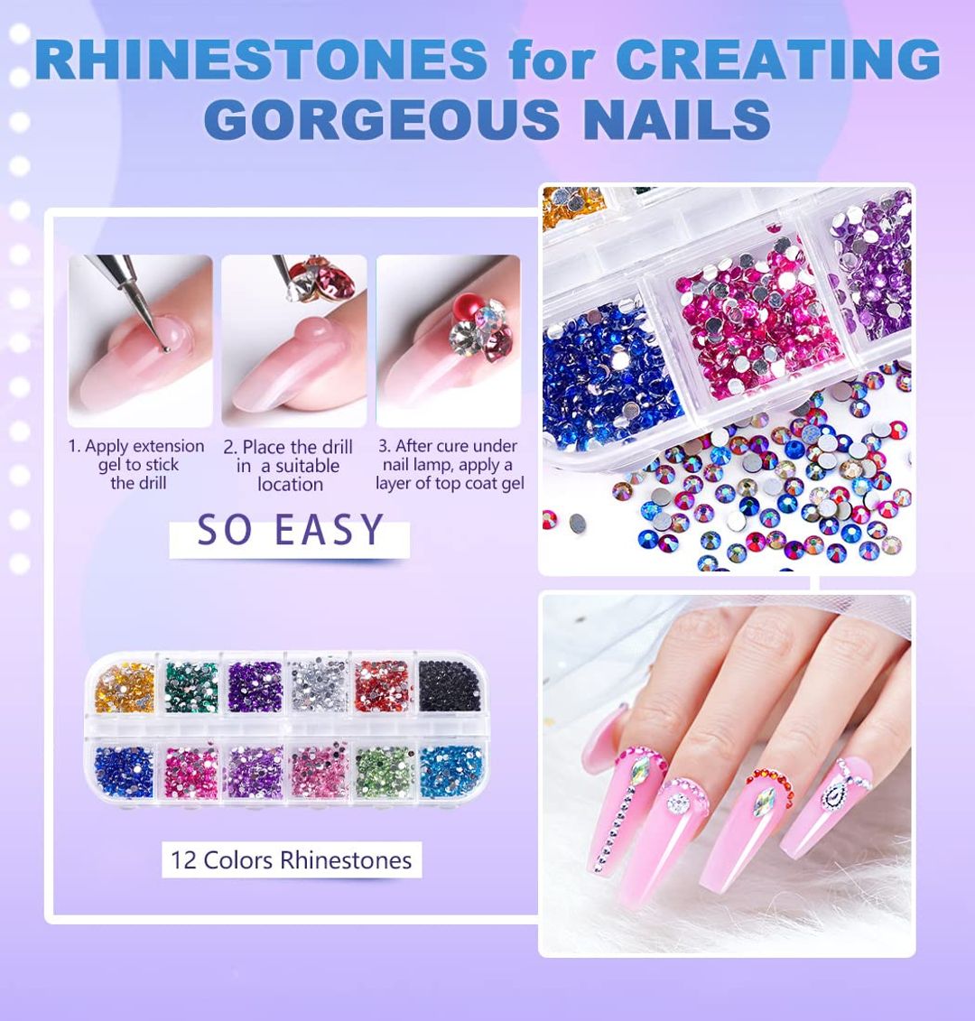 10-Farben Poly-Gel-Set mit UV-Lampe