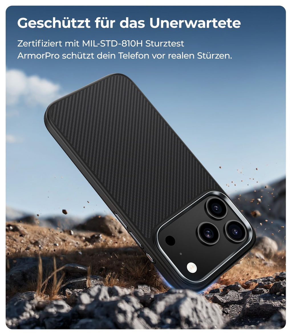 BENKS ArmorPro Hülle – iPhone 17 Pro Max, Schwarz, Militärqualität