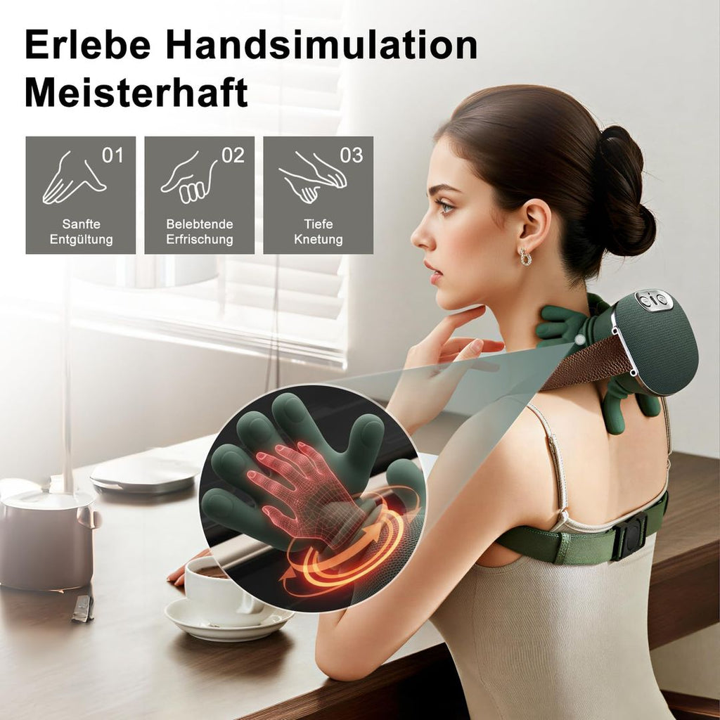Nacken- und Rückenmassagegerät 4D – Vibration, Wärme, 3 Modi, 2 Heizstufen