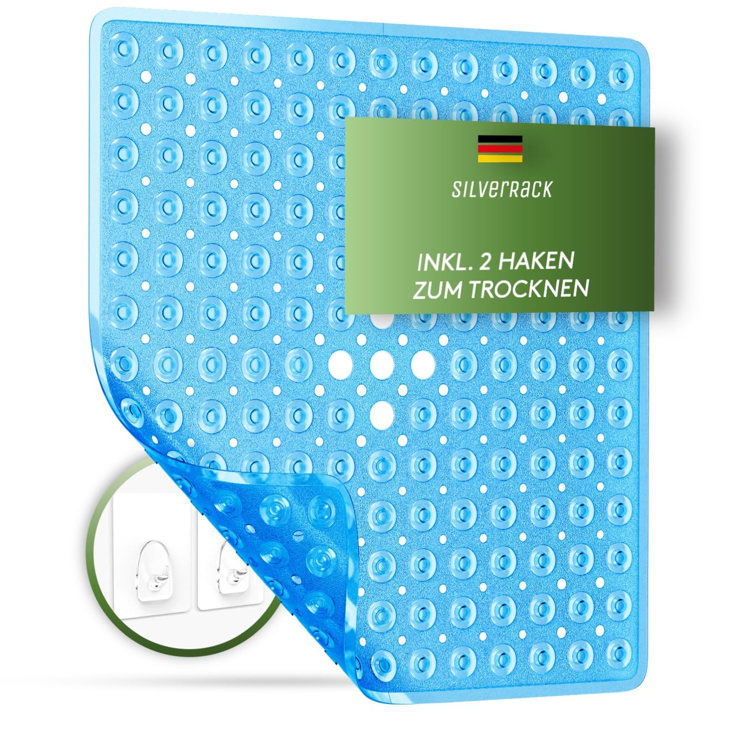 SilverRack Rutschfeste Duschmatte 53 x 53 cm (Gelb)