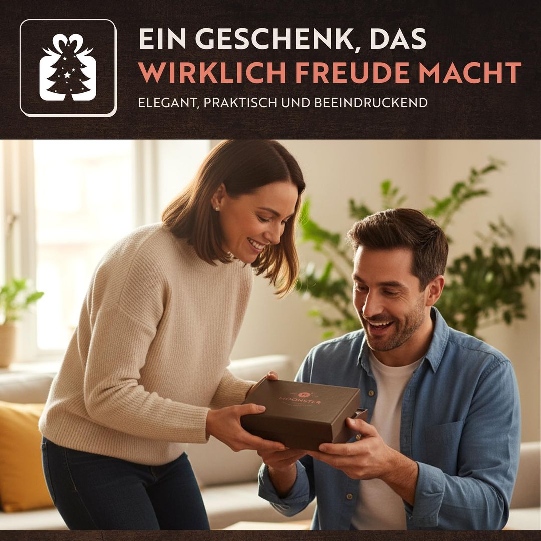 Leder Geldbörse & Schlüsselanhänger Geschenkset – Echtes Büffelleder, Handgefertigt, Münzfach