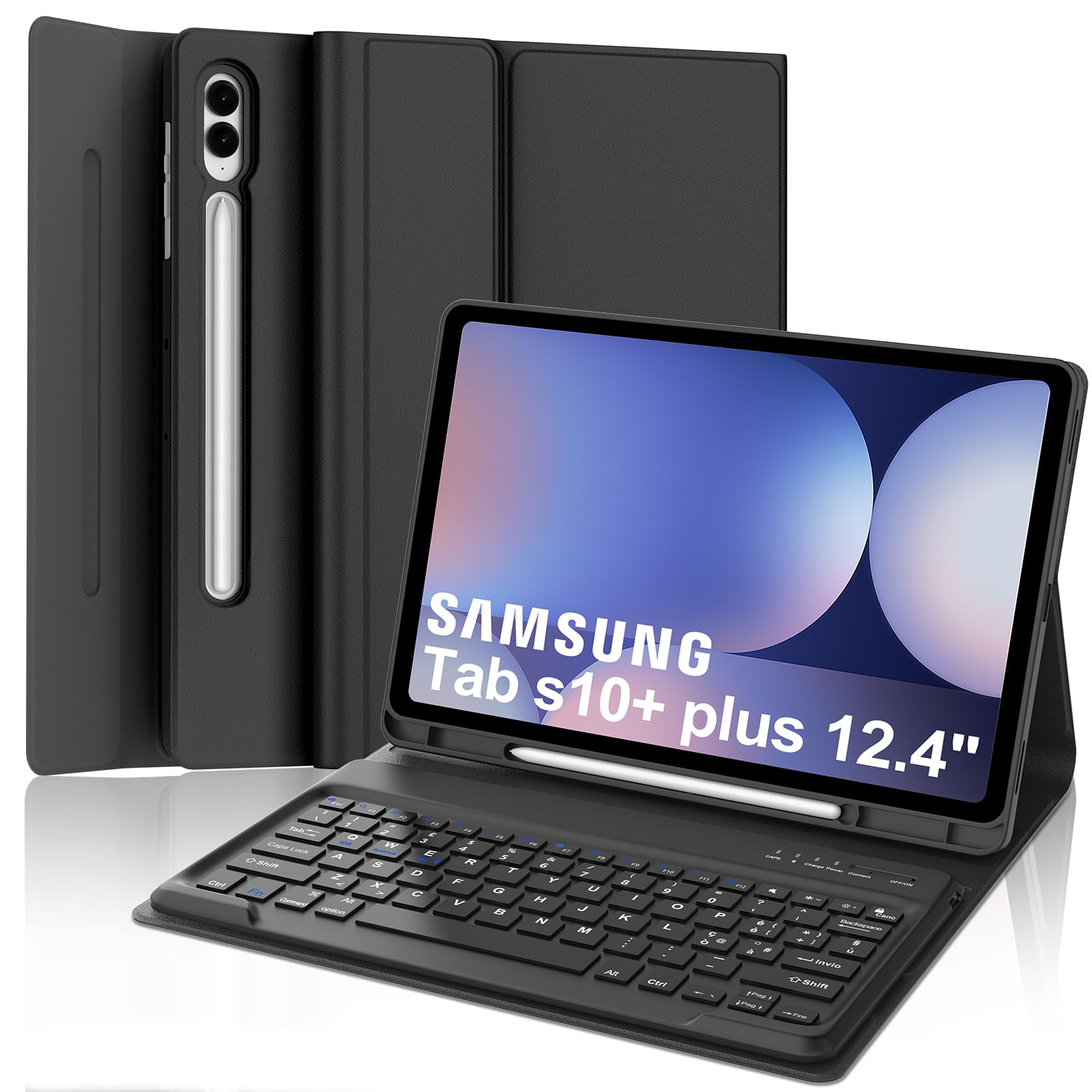 Bluetooth-Tastaturcover für Samsung Galaxy Tab S10 Plus/S9 FE Plus/S9 Plus