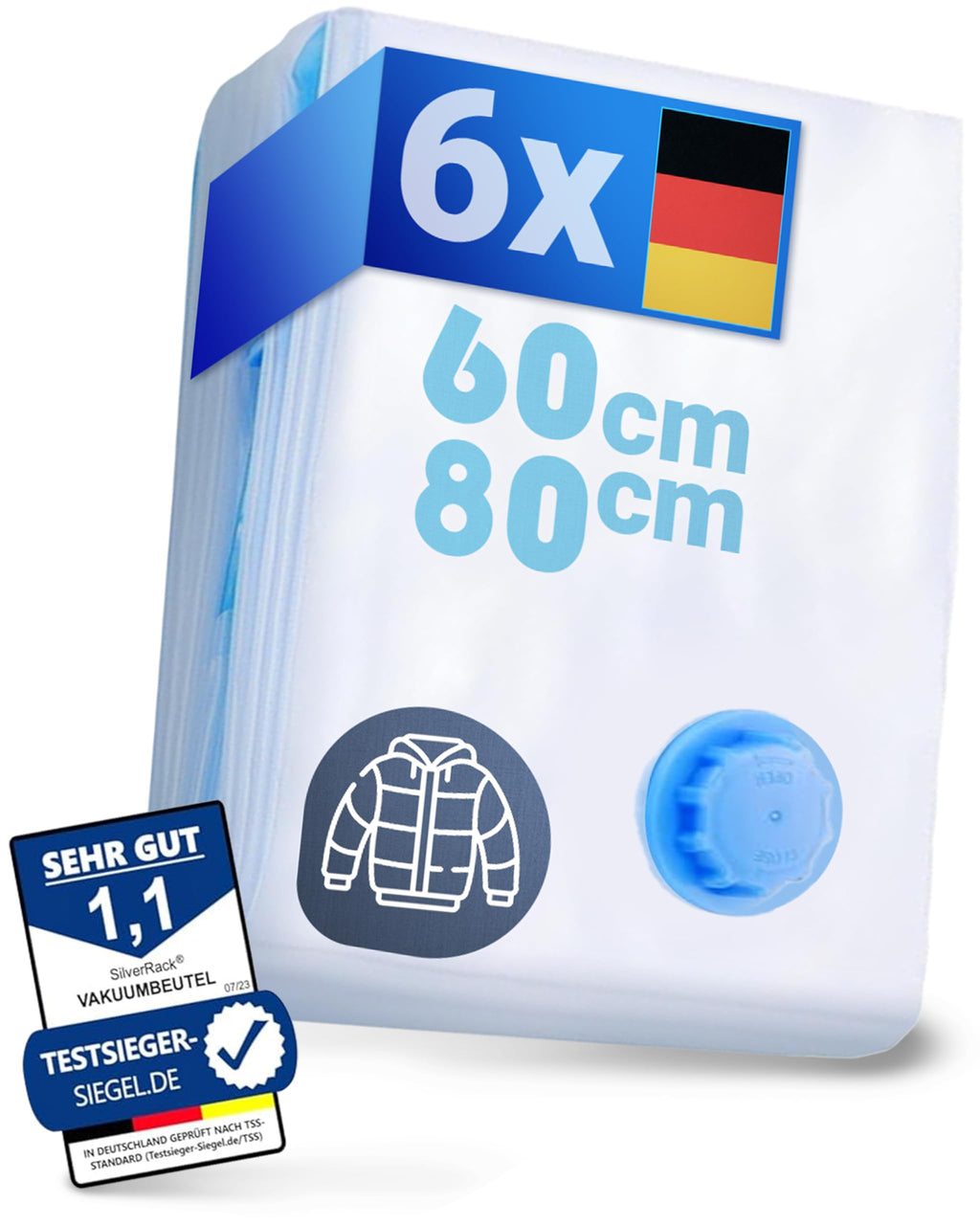 SilverRack Vakuumbeutel für Kleidung [6er-Pack]