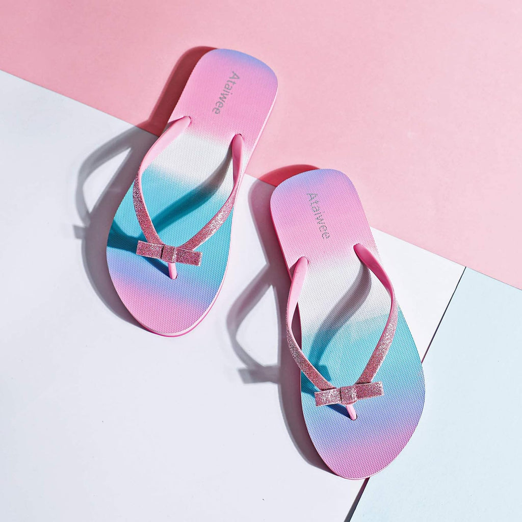 Mädchen Flip-Flops Bunt Bedruckt – Strand-Sandalen für Kinder
