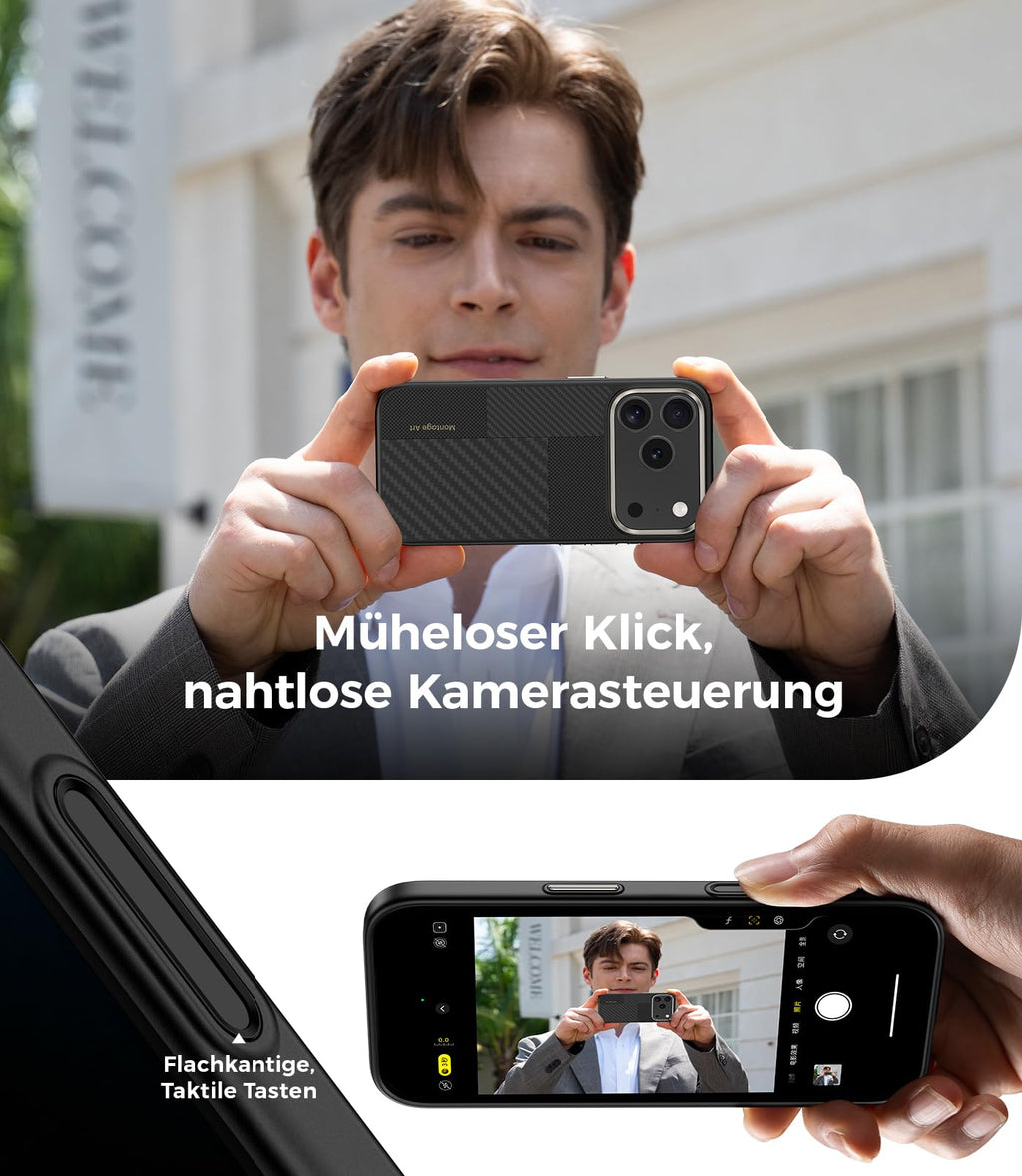 BENKS iPhone 17 Pro Hülle – MagSafe, Militärqualität, Stossfest, Kamerasteuerung, Schwarz