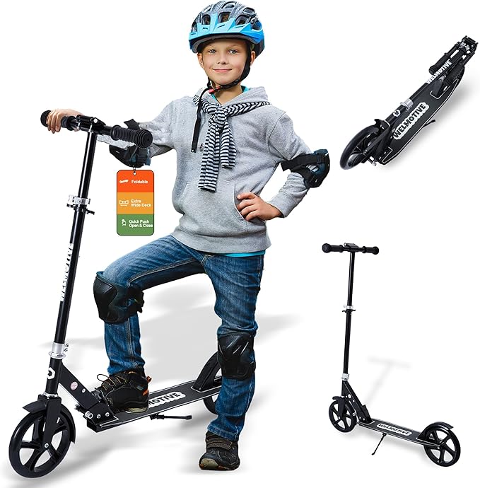Welmotive Tretroller für Kinder und Erwachsene – Faltbarer City-Scooter