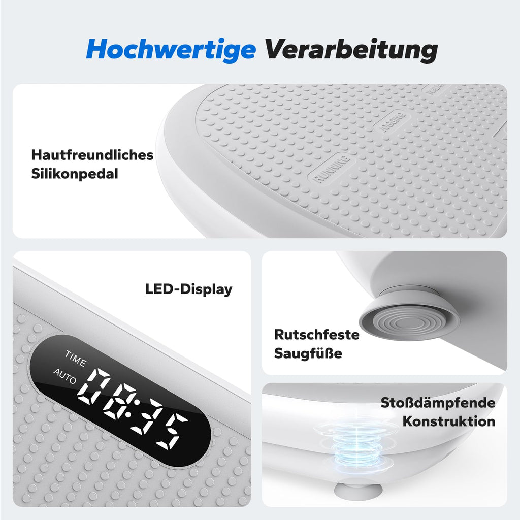 Vibrationsplatte Fitness Platform – Ganzkörpertraining, Grau, 10,7 kg