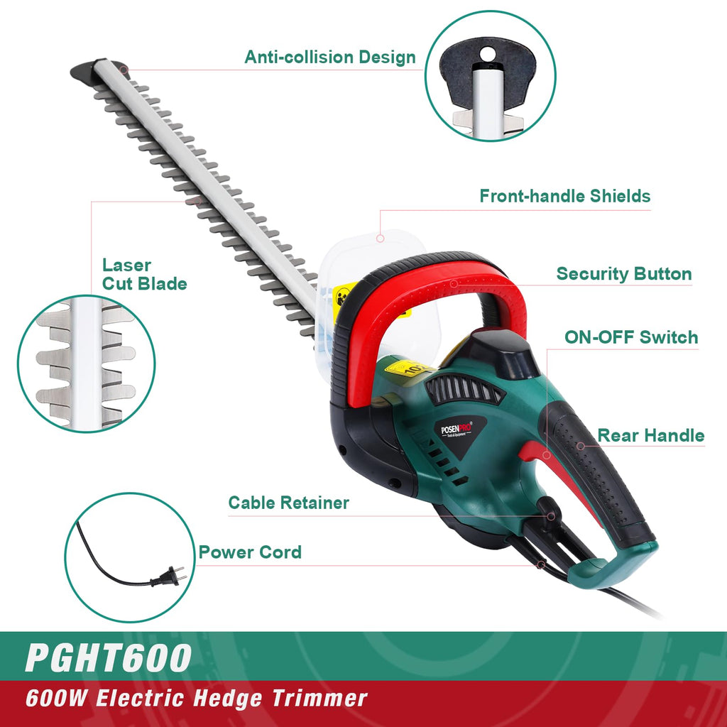 POSENPRO Elektrische Heckenschere 600 W