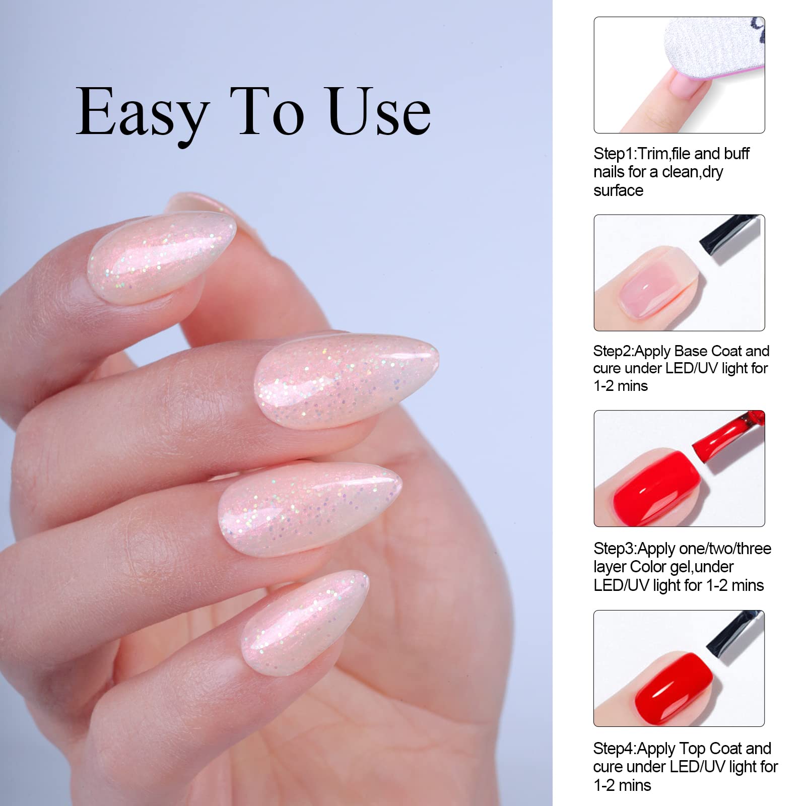 Glitzer-Gel-Nagellack – 15 ml