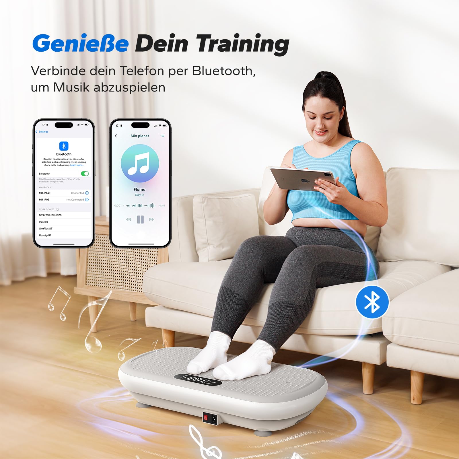 Vibrationsplatte Fitness Platform – Ganzkörpertraining, Grau, 10,7 kg